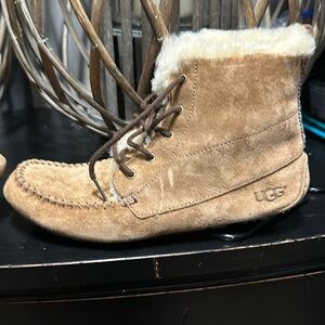 Ugg fur lace up boots